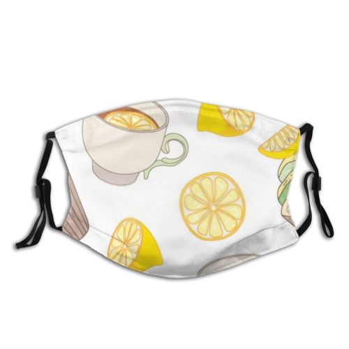 yanfind Cafe Mug Teapot Cute Menu Teacup Seamless Sugar Dessert Kitchen Doodle Beverage Dust Washable Reusable Filter and Reusable Mouth Warm Windproof Cotton Face