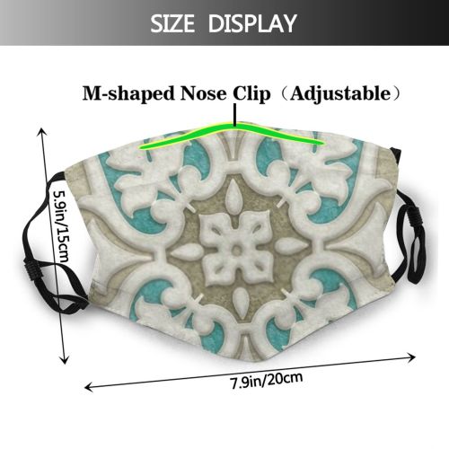 yanfind Abstract Garden Decor Swirl Cute Colorful Elegance Vintage Ornament Design Beautiful Branch Dust Washable Reusable Filter and Reusable Mouth Warm Windproof Cotton Face