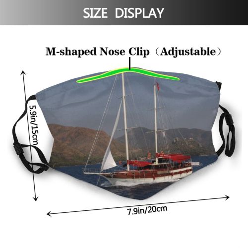 yanfind Sloop Watercraft Transportation Sailboat Sail Sea Schooner Vehicle Boat Yacht Sailing Dust Washable Reusable Filter and Reusable Mouth Warm Windproof Cotton Face