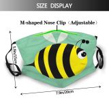 yanfind Isolated Bee Smile Comic Cute Mascot Bumblebee Friendly Insect Cheerful Wasp Fly Dust Washable Reusable Filter and Reusable Mouth Warm Windproof Cotton Face