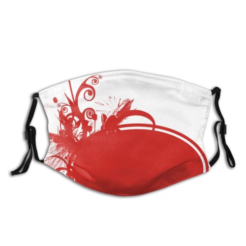 yanfind Flower Texture Fashion Love Beautiful Pretty Art Design Graphics Rose Curl Calligraphy Dust Washable Reusable Filter and Reusable Mouth Warm Windproof Cotton Face