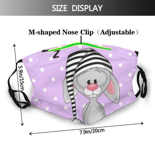 yanfind Pajamas Happiness Cute Smiling Childbirth Cap Cartoons Dreams Luck Rabbit Cheerful Child Dust Washable Reusable Filter and Reusable Mouth Warm Windproof Cotton Face