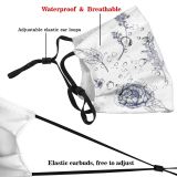 yanfind  Spring Flower Stylized Garden Grass Forget Plant Retro Cute Rose Design Dust Washable Reusable Filter and Reusable Mouth Warm Windproof Cotton Face