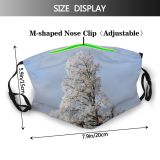 yanfind Winter Frost Winter Natural Woody Cloud Landscape Sky Plant Ice Snow Limetree Dust Washable Reusable Filter and Reusable Mouth Warm Windproof Cotton Face