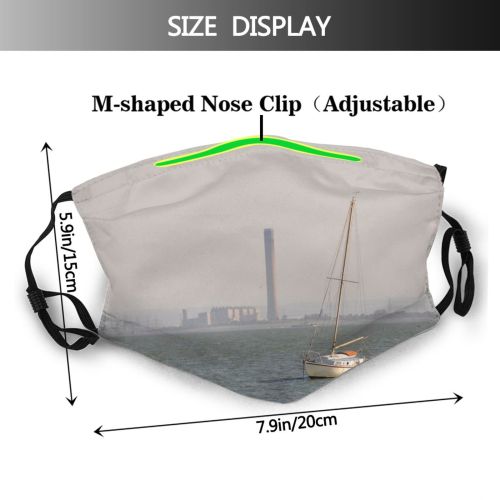 yanfind Dhow With Vehicle Calm Atmospheric England Sea Sky Watercraft Beach Boats Haze Dust Washable Reusable Filter and Reusable Mouth Warm Windproof Cotton Face