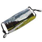 yanfind Idyllic Dawn Forest Clouds River Conifer Grass Dark Trees Outdoors Sky Grassland Dust Washable Reusable Filter and Reusable Mouth Warm Windproof Cotton Face