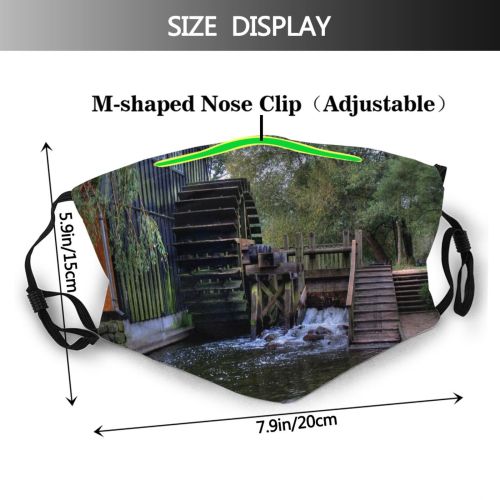 yanfind Romance Power HDR Resources Old Bayou Autumn Watercourse Classic Stream River Tree Dust Washable Reusable Filter and Reusable Mouth Warm Windproof Cotton Face