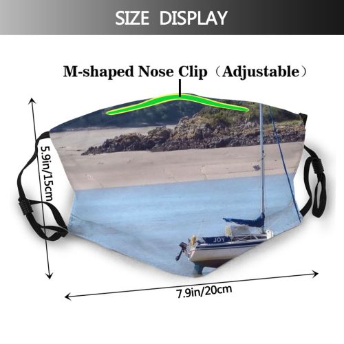 yanfind Vehicle Scotland Coast Sea Boat Coastal Watercraft Landforms Sailboat Anchored Sailing Oceanic Dust Washable Reusable Filter and Reusable Mouth Warm Windproof Cotton Face