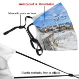 yanfind Country Swiss Europe Frost Aerial Alps Range Landscape Winding Trip Tranquility Peak Dust Washable Reusable Filter and Reusable Mouth Warm Windproof Cotton Face
