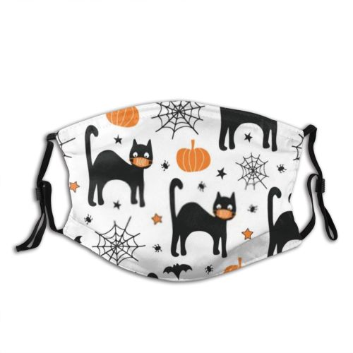 yanfind Horror Halloween Net Cat Fantasy Covid Seamless Kid Facemask Child Autumn Magic Dust Washable Reusable Filter and Reusable Mouth Warm Windproof Cotton Face