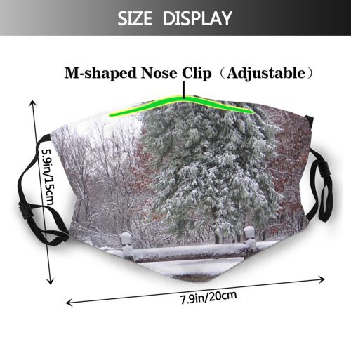 yanfind Winter Winter Horse Woody Landscape Plant Fence Barn Branch Snow Mountain Farm Dust Washable Reusable Filter and Reusable Mouth Warm Windproof Cotton Face