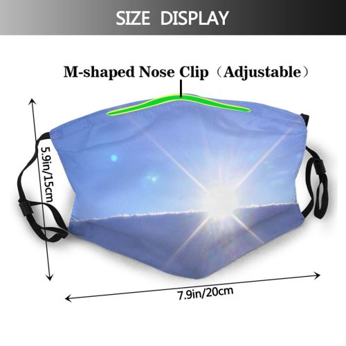 yanfind Winter Texture Horizon Lens Atmospheric Sparkle Flare Sky Sunlight Light Daytime Sun Dust Washable Reusable Filter and Reusable Mouth Warm Windproof Cotton Face