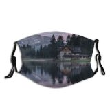 yanfind Idyllic Lake Soundless Exterior Sunset Evening Night Mountain Twilight Beauty Highland Silent Dust Washable Reusable Filter and Reusable Mouth Warm Windproof Cotton Face