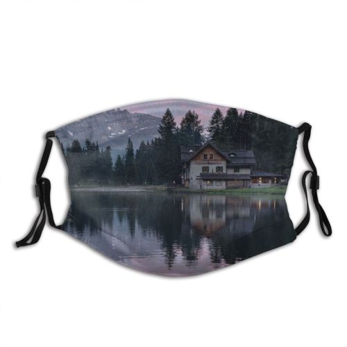 yanfind Idyllic Lake Soundless Exterior Sunset Evening Night Mountain Twilight Beauty Highland Silent Dust Washable Reusable Filter and Reusable Mouth Warm Windproof Cotton Face