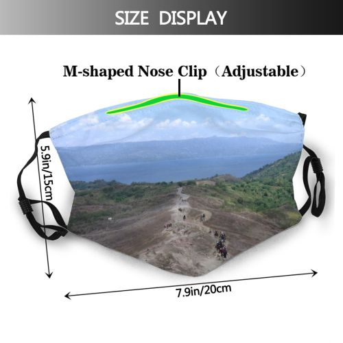 yanfind Coast Trail Geological Tagaytay Terrain Highland Mountain Station Island Volcano Road Soil Dust Washable Reusable Filter and Reusable Mouth Warm Windproof Cotton Face