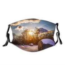 yanfind Fantasy Contemplation Sunset Realism Tranquility Agriculture Rural Tree Scene Snow Cloudscape Motion Dust Washable Reusable Filter and Reusable Mouth Warm Windproof Cotton Face