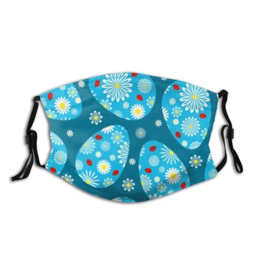 yanfind Blossom Spring Flower Meadow Cute Design Ladybird Season Egg Cheerful Azure Field Dust Washable Reusable Filter and Reusable Mouth Warm Windproof Cotton Face