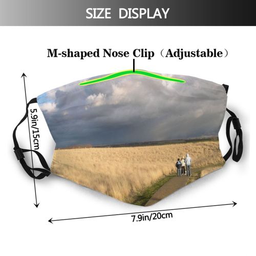 yanfind Hikers Winter Path Field Trail Straw Natural Hike Cloud Landscape Sky Washington Dust Washable Reusable Filter and Reusable Mouth Warm Windproof Cotton Face