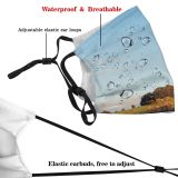 yanfind Grassland Steppe Cloud Landscape Sky Trees Fall Savanna Tree Natural Rock Autumn Dust Washable Reusable Filter and Reusable Mouth Warm Windproof Cotton Face