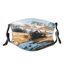 yanfind Ice Glacier Daylight Frosty Mountain Daytime Frozen Altitude High Mountains Peak Winter Dust Washable Reusable Filter and Reusable Mouth Warm Windproof Cotton Face