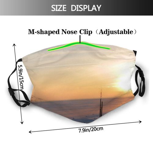 yanfind Winter Sky Horizon Calm Field Morning Winter Sun Cloud Sunset Sea Sky Dust Washable Reusable Filter and Reusable Mouth Warm Windproof Cotton Face