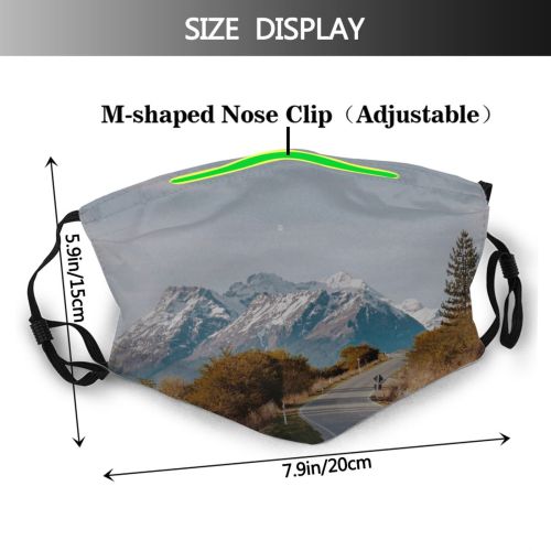yanfind Ice Glacier Daylight Sunset Mountain Road Mountains Peak Air Winter Leaves Highway Dust Washable Reusable Filter and Reusable Mouth Warm Windproof Cotton Face
