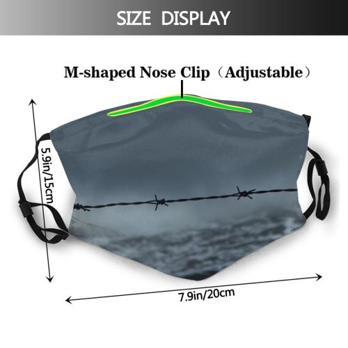 yanfind Winter Wire Wire Barbed Sky Twig Fence Branch Atmospheric Sardinia Snow Dust Washable Reusable Filter and Reusable Mouth Warm Windproof Cotton Face