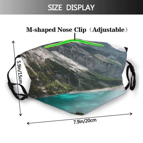 yanfind Idyllic Overcast Shore Coast Freedom Lake Calm Reservoir Mountain Highland Rock Pond Dust Washable Reusable Filter and Reusable Mouth Warm Windproof Cotton Face