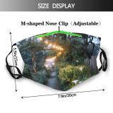 yanfind Idyllic Wooden Glow Ecology Illuminate Evening Twilight Silent Walkway Solitude Fence Picturesque Dust Washable Reusable Filter and Reusable Mouth Warm Windproof Cotton Face