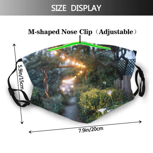 yanfind Idyllic Wooden Glow Ecology Illuminate Evening Twilight Silent Walkway Solitude Fence Picturesque Dust Washable Reusable Filter and Reusable Mouth Warm Windproof Cotton Face