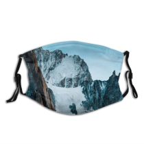 yanfind Ice Glacier Frosty Mountain Snowy Icy Daytime Peaks Frozen Scenery Capped Altitude Dust Washable Reusable Filter and Reusable Mouth Warm Windproof Cotton Face