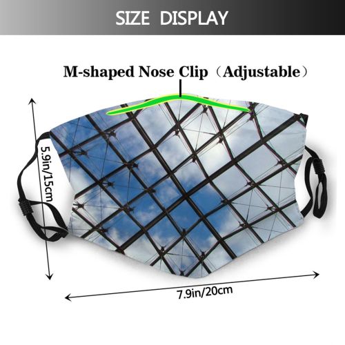 yanfind Paris Iron Design Sky Daylighting Metal Mesh Architecture Louvre Dust Washable Reusable Filter and Reusable Mouth Warm Windproof Cotton Face
