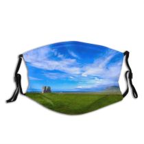 yanfind Idyllic Daylight Field Rock Clouds Grassfield Scenery Rural Grass Outdoors Sky Grassland Dust Washable Reusable Filter and Reusable Mouth Warm Windproof Cotton Face