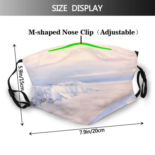 yanfind Ice Glacier Landscape Frozen Sunset Outdoors Frost Hill Travel High Dawn Fog Dust Washable Reusable Filter and Reusable Mouth Warm Windproof Cotton Face