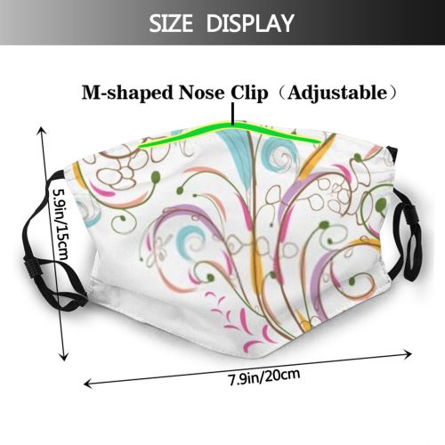 yanfind  Spring Flower Decor Postcard Shower Date Blooming Drawn Mothers Romantic Kids Dust Washable Reusable Filter and Reusable Mouth Warm Windproof Cotton Face