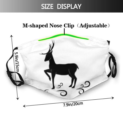 yanfind Abstract Isolated Christmas Cute Old Winter Natural Stag Magic Design Beautiful Festive Dust Washable Reusable Filter and Reusable Mouth Warm Windproof Cotton Face