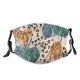yanfind Abstract Safari Fashion Cat Cute Seamless Trendy Wildlife Leopard Indian Summer Palm Dust Washable Reusable Filter and Reusable Mouth Warm Windproof Cotton Face