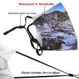 yanfind Ice Glacier Daylight Mossy Mountain Frozen River High Peak Winter Valley Snow Dust Washable Reusable Filter and Reusable Mouth Warm Windproof Cotton Face
