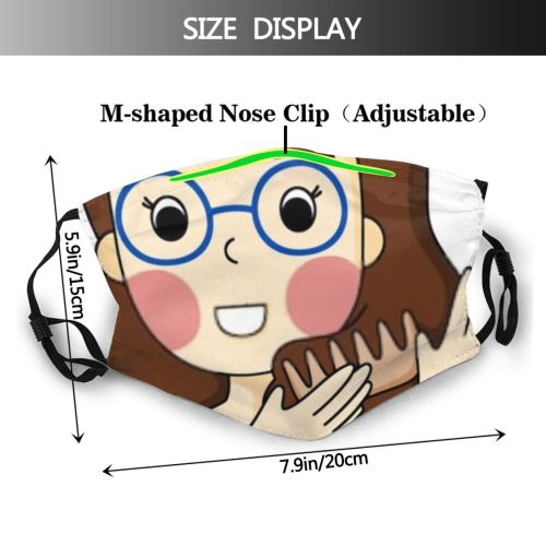 yanfind Abstract Neat Fashion Polka Comb Pin Picture Cute Dot Polite Wooden Doodle Dust Washable Reusable Filter and Reusable Mouth Warm Windproof Cotton Face
