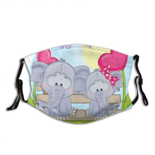 yanfind Elephant Swing Cute Smiling Childbirth Cartoons Night Cheerful Child Flowers Meadow Baby Dust Washable Reusable Filter and Reusable Mouth Warm Windproof Cotton Face