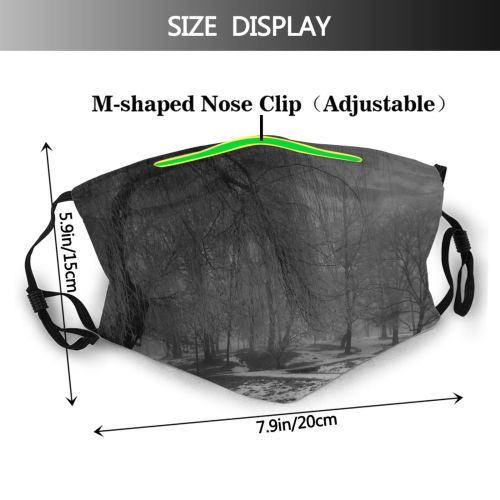 yanfind Winter Landscape Tree Atmosphere Natural Winter Atmospheric Freezing Snow Dust Washable Reusable Filter and Reusable Mouth Warm Windproof Cotton Face