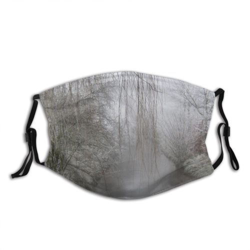 yanfind Winter Winter Atmospheric Netherlands Fog Watercourse Comp Branch River Tree Bank Dommelen Dust Washable Reusable Filter and Reusable Mouth Warm Windproof Cotton Face