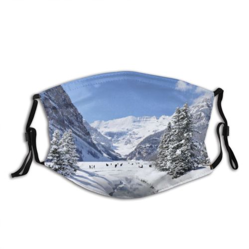 yanfind Ice Louise America Range Landscape Frozen Banff Rocky Snow Place Alberta Mountains Dust Washable Reusable Filter and Reusable Mouth Warm Windproof Cotton Face