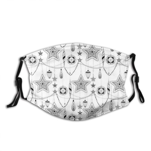 yanfind Abstract Isolated Decor Christmas Cute Xmas Seamless Winter Year Snowflake Vintage Ball Dust Washable Reusable Filter and Reusable Mouth Warm Windproof Cotton Face