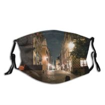 yanfind Idyllic Warsaw Exterior Voivodeship Downtown Evening Night Masovian Cobblestone Tranquil Scenery Poland Dust Washable Reusable Filter and Reusable Mouth Warm Windproof Cotton Face