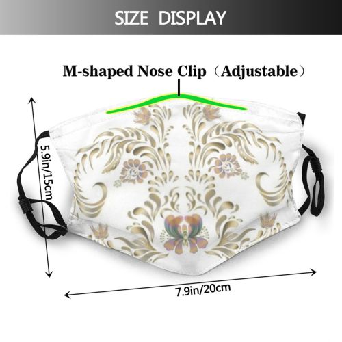 yanfind  Spring Flower Vintage Garden Romantic Plant Retro Rose Elegant Decorative Design Dust Washable Reusable Filter and Reusable Mouth Warm Windproof Cotton Face