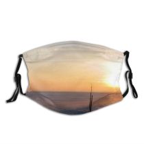 yanfind Winter Sky Horizon Calm Field Morning Winter Sun Cloud Sunset Sea Sky Dust Washable Reusable Filter and Reusable Mouth Warm Windproof Cotton Face