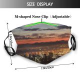 yanfind Idyllic Town Sunset Dawn Clouds Urban Architecture Dusk City Skyscrapers Landscape Scenic Dust Washable Reusable Filter and Reusable Mouth Warm Windproof Cotton Face