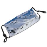 yanfind Val Winter Slope Massif Winter Port Geological Landscape Mountain Sky Snow Mountain Dust Washable Reusable Filter and Reusable Mouth Warm Windproof Cotton Face