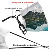 yanfind Lake Daylight Reflections Sight Mountain Clouds Scenery Mountains Beautiful Grass Outdoors Trees Dust Washable Reusable Filter and Reusable Mouth Warm Windproof Cotton Face